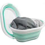 Linden berg Corbeille  linge, pliable, turquoise/blanc