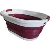 Linden berg Corbeille  linge, pliable, bordeaux/blanc