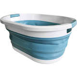 Linden berg Corbeille  linge, pliable, bleu/blanc
