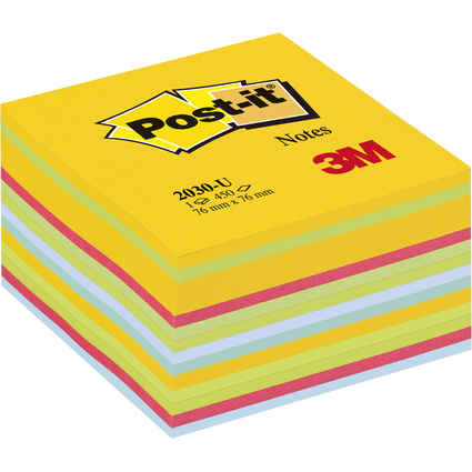 Post-it Bloc-note cube, 76 x 76 mm, assorti Light Energie