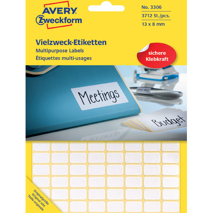 AVERY Zweckform Etiquette multi-usage, 13 x 8 mm, blanc