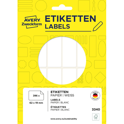 AVERY Zweckform Etiquette multi-usage, 62 x 19 mm, blanc