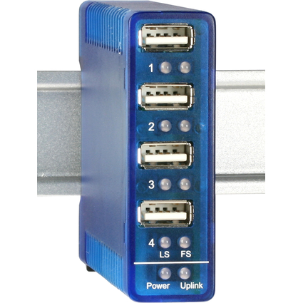 W&T Hub USB 2.0 pour utilisation industrielle, 4 ports pour