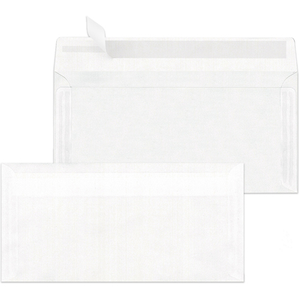 MAILmedia enveloppe DL, sans fentre, blanc transparent