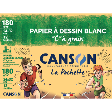 CANSON Papier  dessin "C"  grain, 320 x 240 mm, 180 g/m2