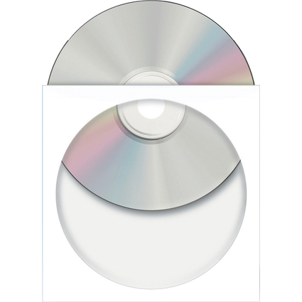 HERMA pochettes papier pour CD/DVD, avec fentre, blanc
