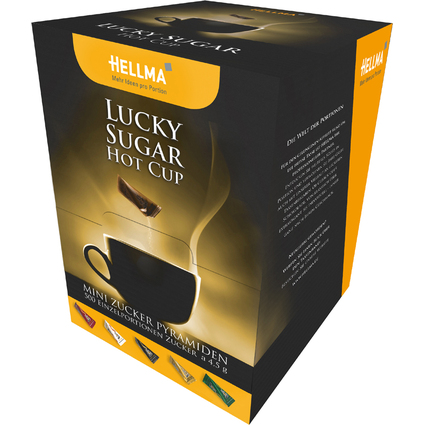 HELLMA Sachets de sucre Lucky Sugar "Hot Cup", prsentoir en