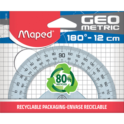 Maped Rapporteur demi-circulaire gomtrique 180 degrs