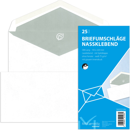 MAILmedia enveloppe Offset, format long,sans fentre, blanc