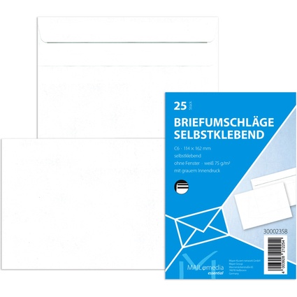 MAILmedia enveloppe offset, C6, sans fentre, blanc