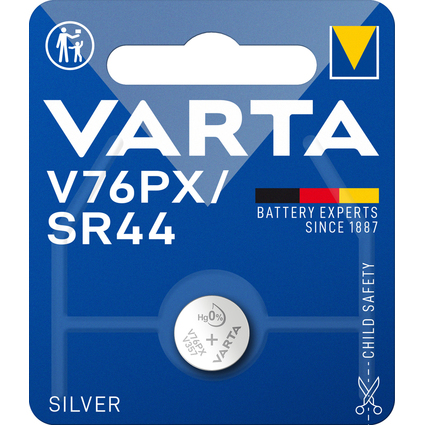 VARTA Pile bouton oxyde argent V76PX (SR44), 1,55 V