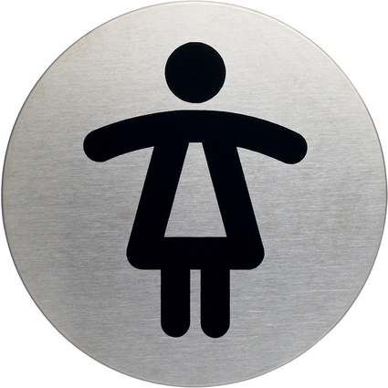 DURABLE Pictogramme "WC-Femmes", diamtre: 83 mm, argent