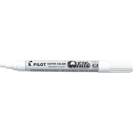 PILOT Marqueur permanent SUPER COLOR White, moyen, blanc