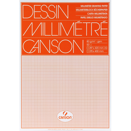 CANSON Papier millimtr, 650 x 500 mm, 90 g/m2