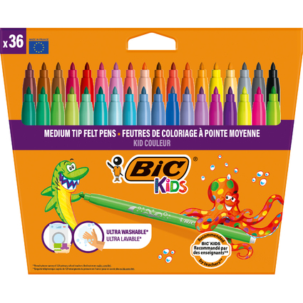 BIC KIDS Feutre Kid Couleur medium, tui en carton de 36