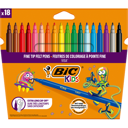 BIC KIDS Feutre Visa, tui en carton de 18