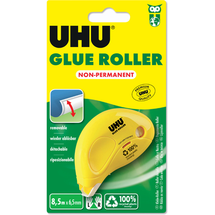 UHU Roller de colle Dry & Clean Roller, non permanent