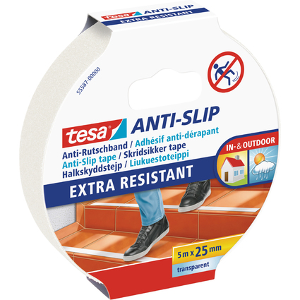 tesa Ruban adhsif anti-drapant, 25 mm x 5,0 m, transparent