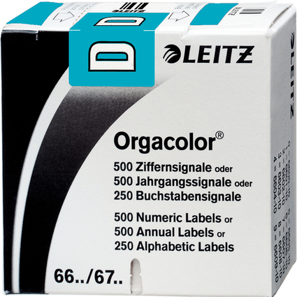 LEITZ onglet alphabtique "D" sur Rouleau, bleu clair
