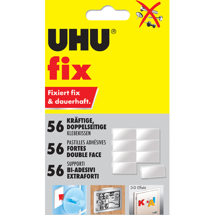 UHU Pastilles adhsives fix, double face, blanc, colle