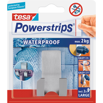 tesa Powerstrtips Support pour rasoirs "WAVE" WATERPROOF