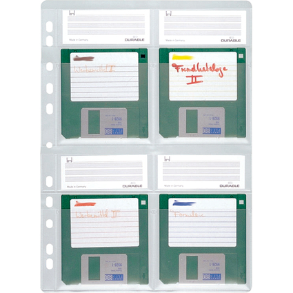 DURABLE Pochette pour disquettes, pour 4 x 3,5" disquettes,