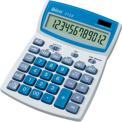 ibico Calculatrice de bureau 212X, cran LCD  12 chiffres