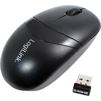 LogiLink Mini souris optique sans fil, dongle USB, noir