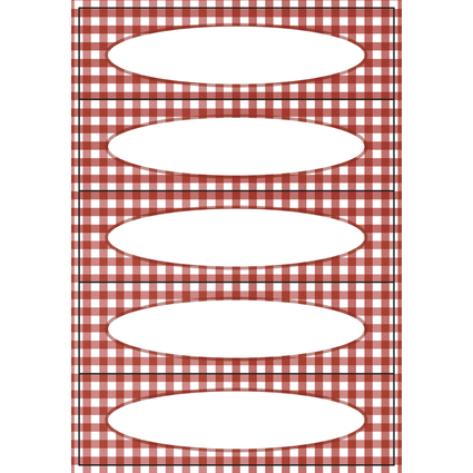 HERMA tiquette de cuisine Carreau Vichy, 76 x 23 mm, rouge