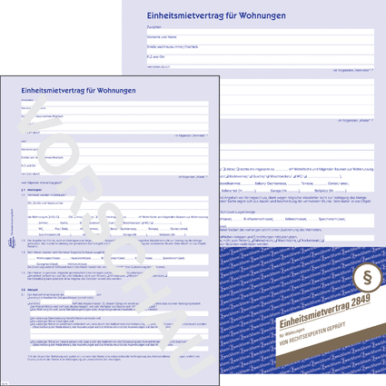 AVERY Zweckform Vordruck "Einheitsmietvertrag" 4-seitig, A4,