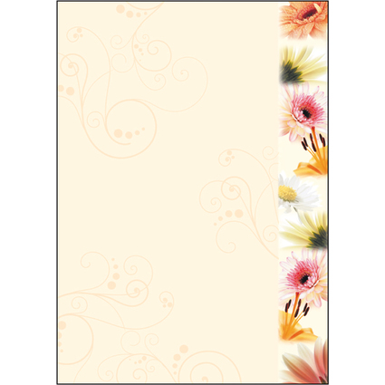 sigel Papier  motif, A4, 90 g/m2, motif "Flowerstyle"