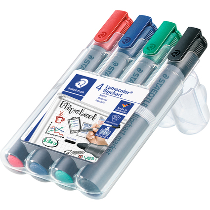 STAEDTLER Marqueur de confrence 356 Lumocolor, tui de 4