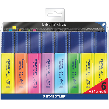 STAEDTLER Surligneur "Textsurfer Classic", 6 + 2 gratuits