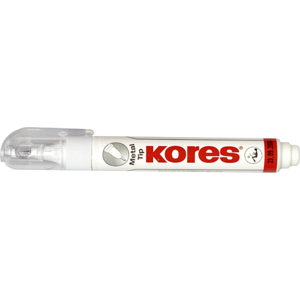 Kores Stylo correcteur "Metal Tip", blanc, contenu: 10 g