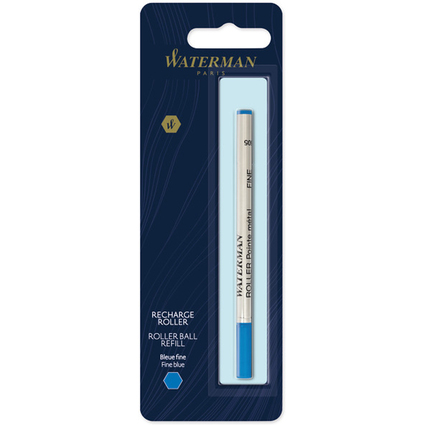 WATERMAN Recharge pour stylo roller, trac: F, bleu