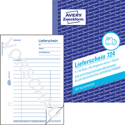 AVERY Zweckform Formularbuch "Lieferschein", 2 x 50 Blatt