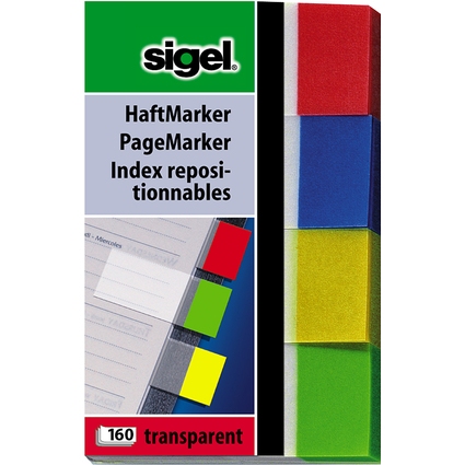 sigel Marque-page repositionnable Transparent, 50 x 20 mm