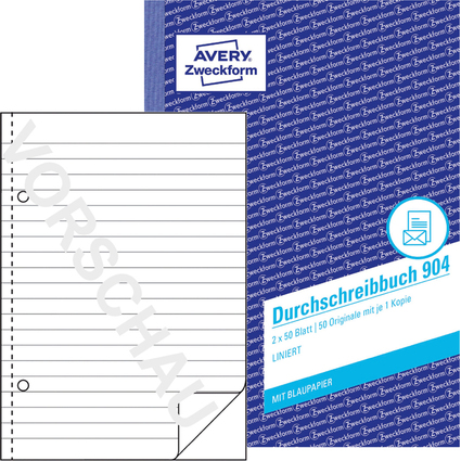 AVERY Zweckform Formularbuch "Durchschreibbuch", A5, liniert