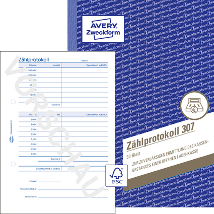 AVERY Zweckform Formularbuch "Zhlprotokoll", DIN A5