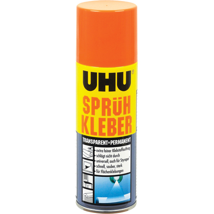 UHU Colle en spray, permanente, transparent, 200 ml