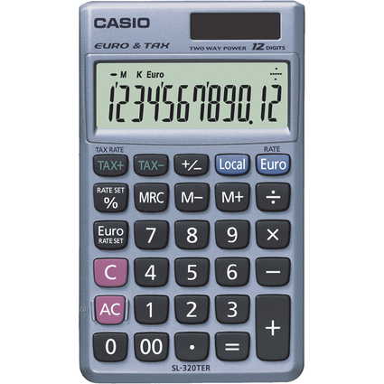 CASIO calculatrice SL-320 TER Plus, alimentation solaire/