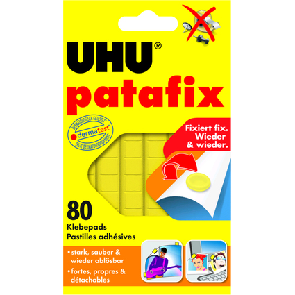 UHU Ptes adhsives patafix, repositionnable, jaune