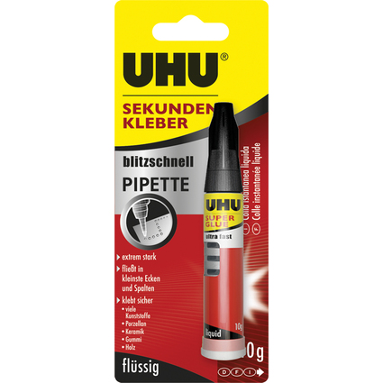 UHU colle instantane blitzschnell PIPETTE, 10 g