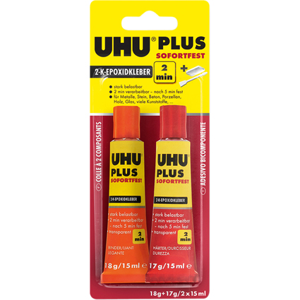 UHU colle a 2 composants PLUS SOFORTFEST, tube de 35 g,