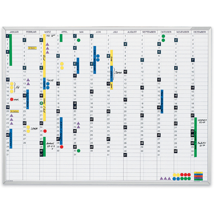 magnetoplan planning annuel, (L)900 x (H)600 mm, magntique