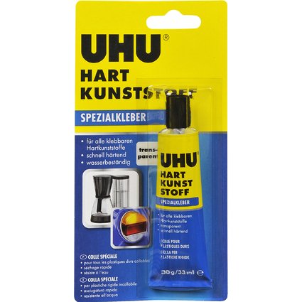 UHU colle spciale" HART KUNSTSTOFF", plastique dur, 30 g