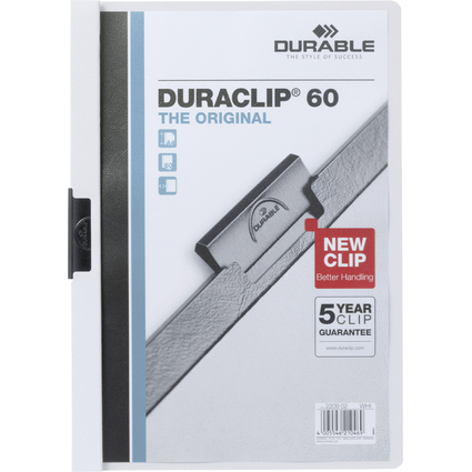 DURABLE Chemise  clip DURACLIP ORIGINAL 60, A4, blanc