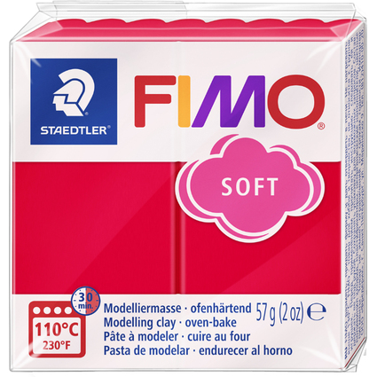 FIMO Pte  modeler SOFT,  cuire, 57 g, rouge indien