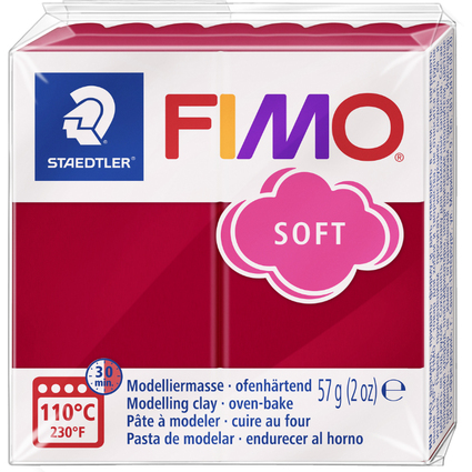 FIMO Pte  modeler SOFT,  cuire, 57 g, rouge cerise