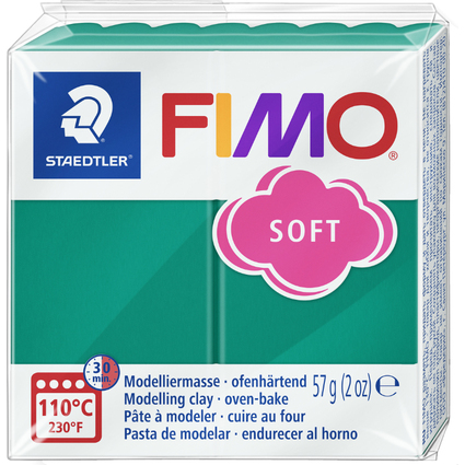 FIMO Pte  modeler SOFT,  cuire, 57 g, vert meraude